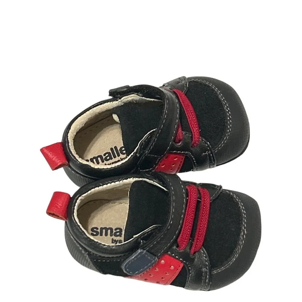 Smaller By See Kai Run Leather Baby Shoes 0-6 Months Navy Black Red Soft Sole